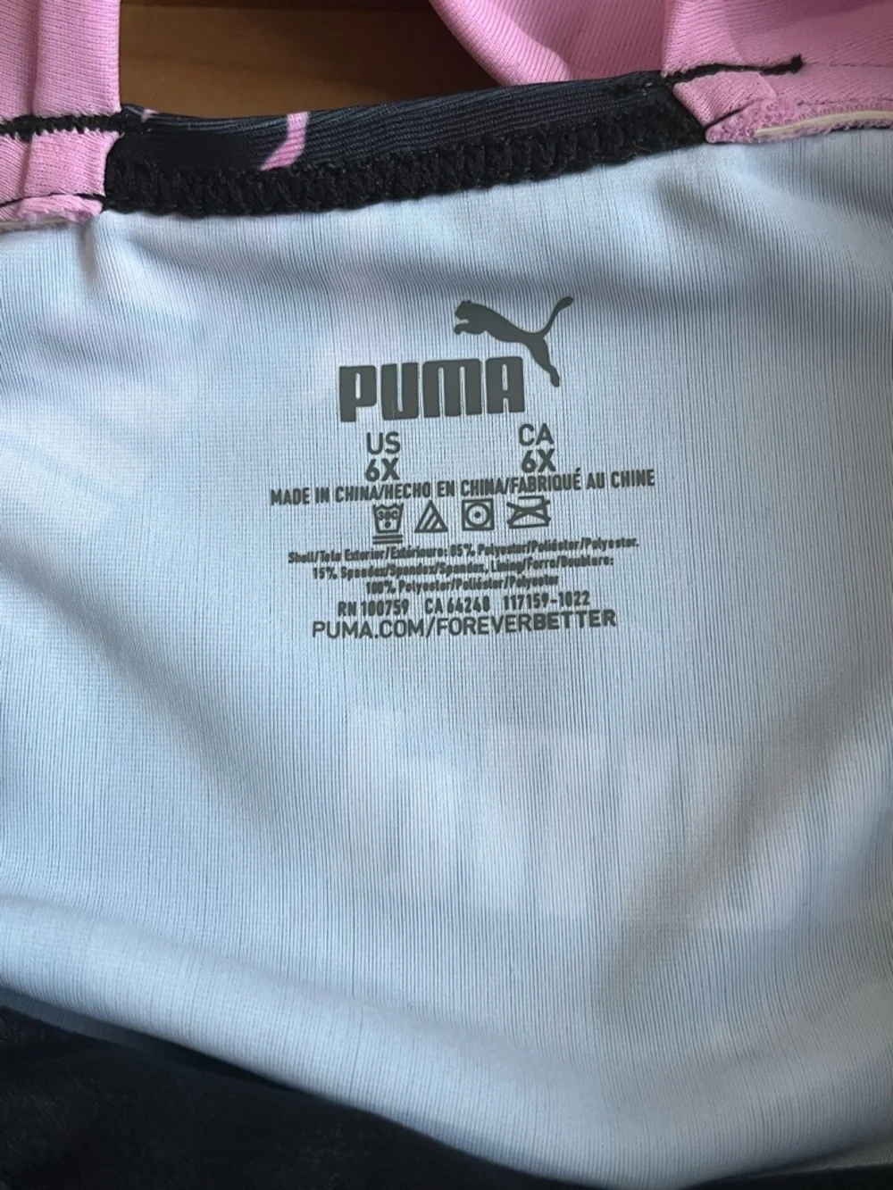 Puma Girls One Piece Swimsuit 6X NWT Black Logo